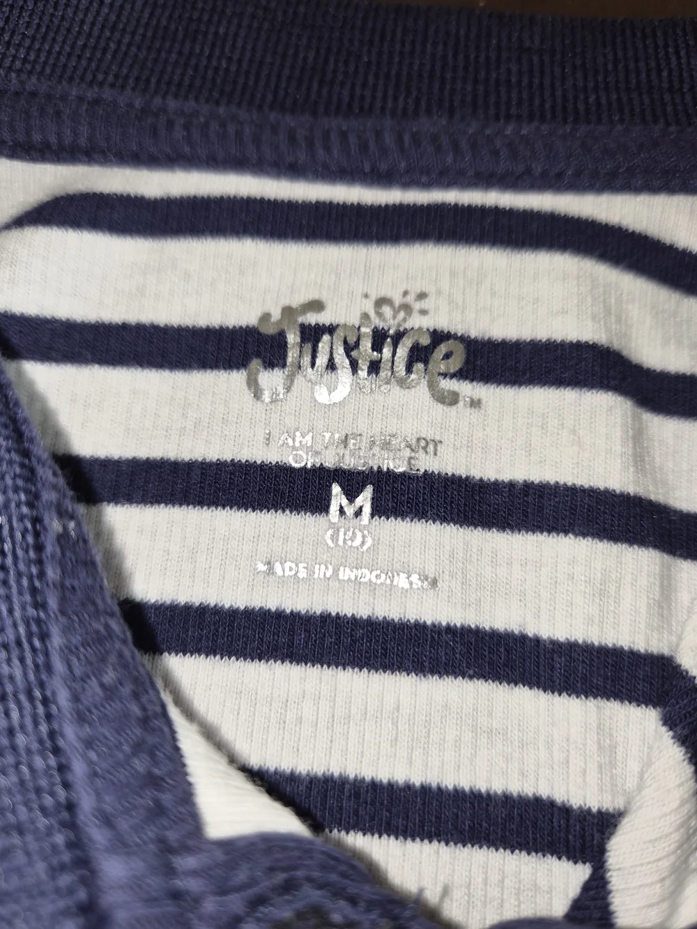 Justice Girls' Navy & White Striped Polo Tank Top